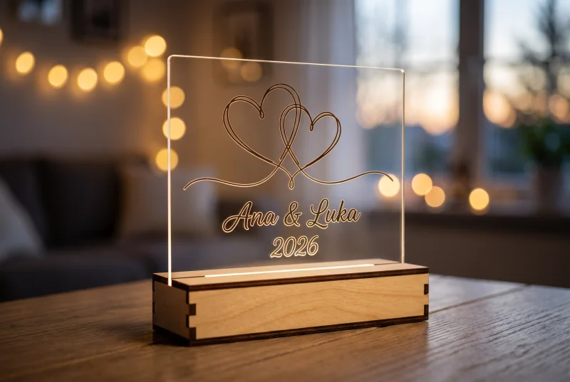 Akrilne LED lučke z gravuro