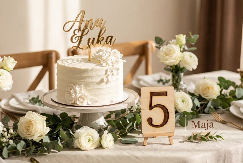Okraski za torte in poročni napisi